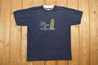 Vintage 1990s Embroidered Pisa Italy Souvenir T Shirt
