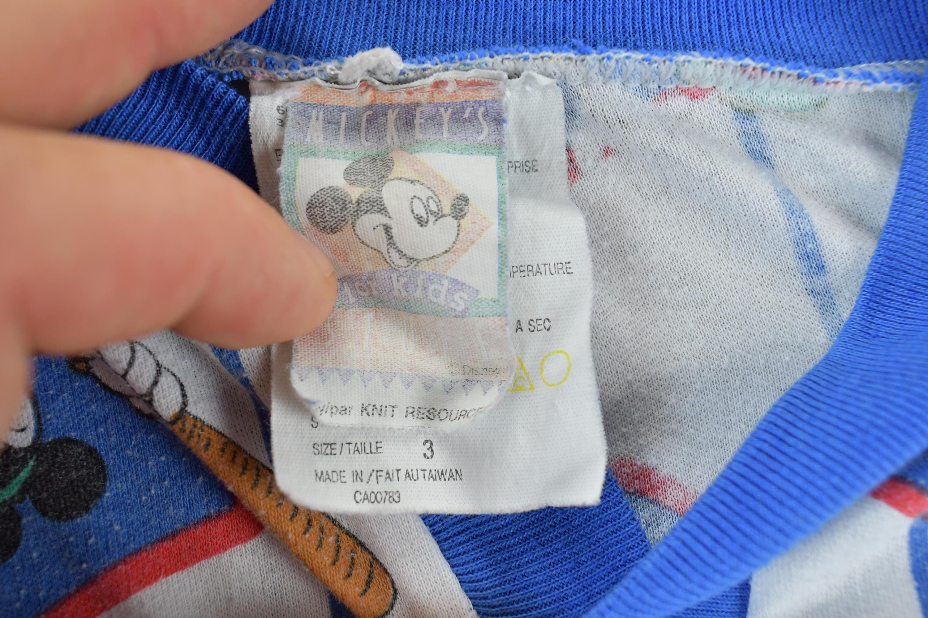 Vintage 1980s Mickey Mouse Baseball Youth Cartoon Promo T-Shirt