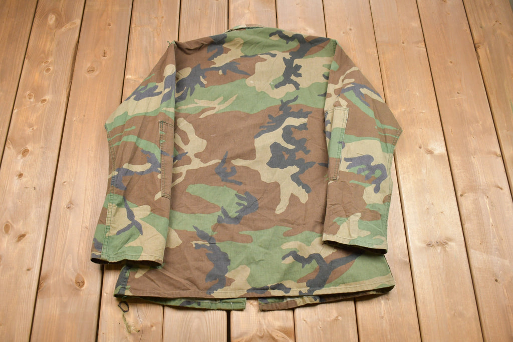 Vintage 1990s Army Camo Button Up Jacket