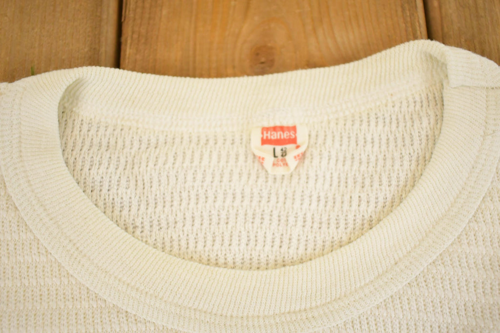 Vintage 1990s Hanes Thermal Streetwear Blank Crewneck Sweatshirt Men's S