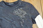Women Vintage Vigoss Y2K Thermal Sleeve Bedazzled T-Shirt