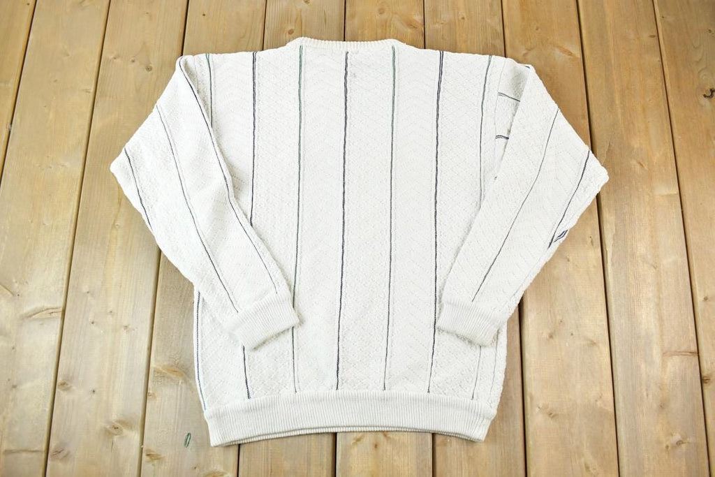 Vintage 1990s Sedgewick Chunky Knit Abstract Pattern Crewneck Sweater Made In USA