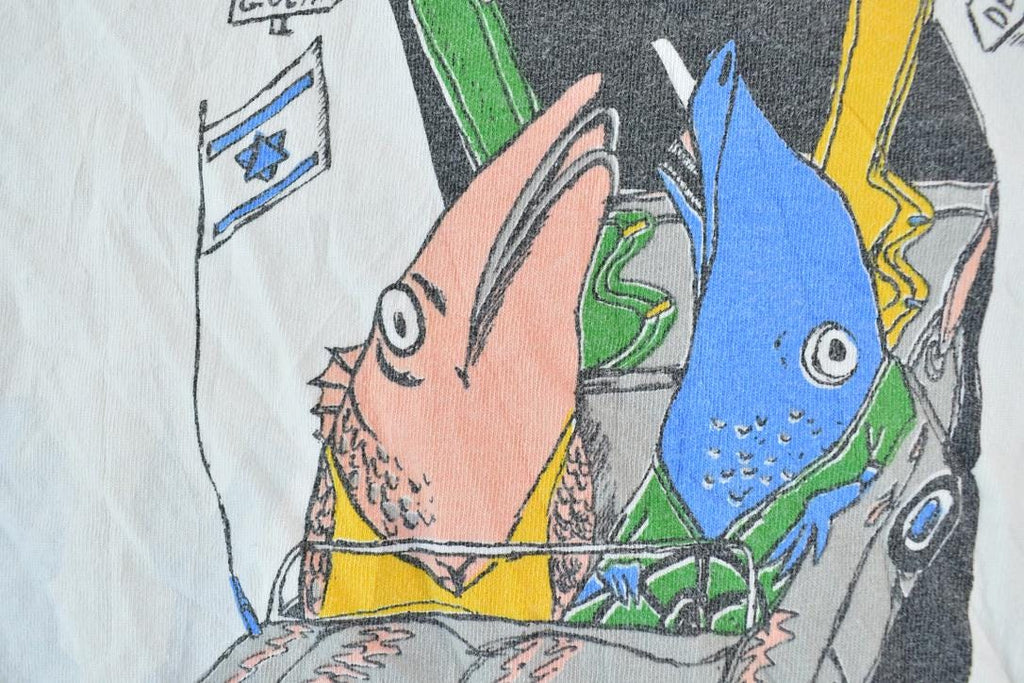 Vintage 1980s Touring Israel Cartoon Single Stitch T-Shirt