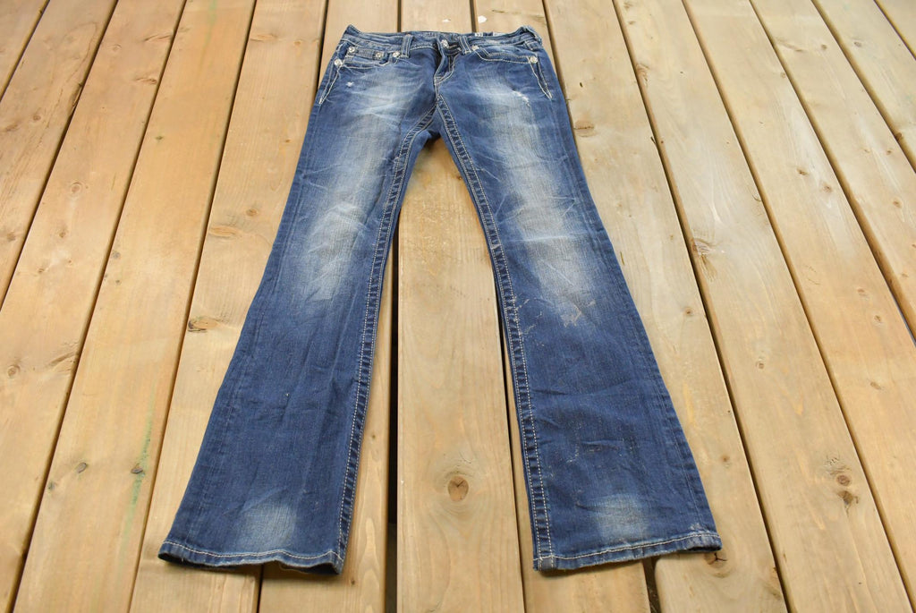 Vintage Y2K Miss Me Bedazzled Low Rise Jeans Women's 27 x 33 / Boot Cut Jeans / Y2K Style / Embroidered Jeans / 2000s / Contrast Stitching