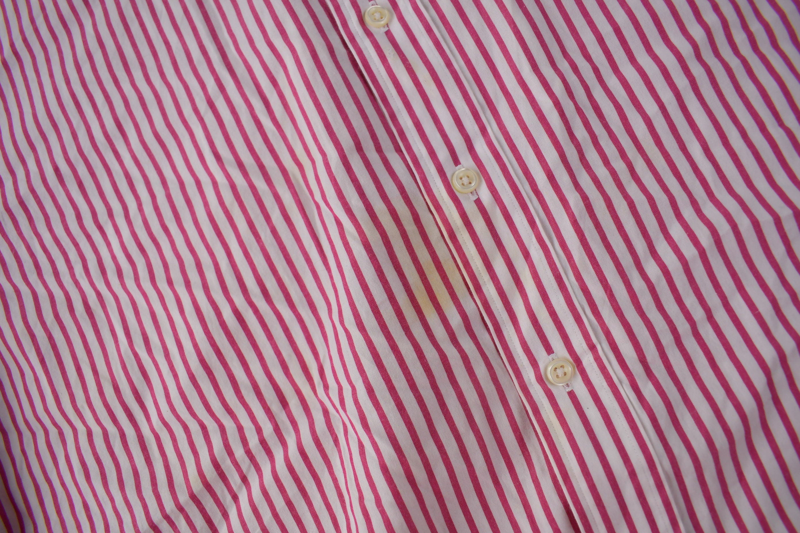 Vintage 1990s Ralph Lauren Pink Striped Button Up Blake Dress Shirt Size XXL