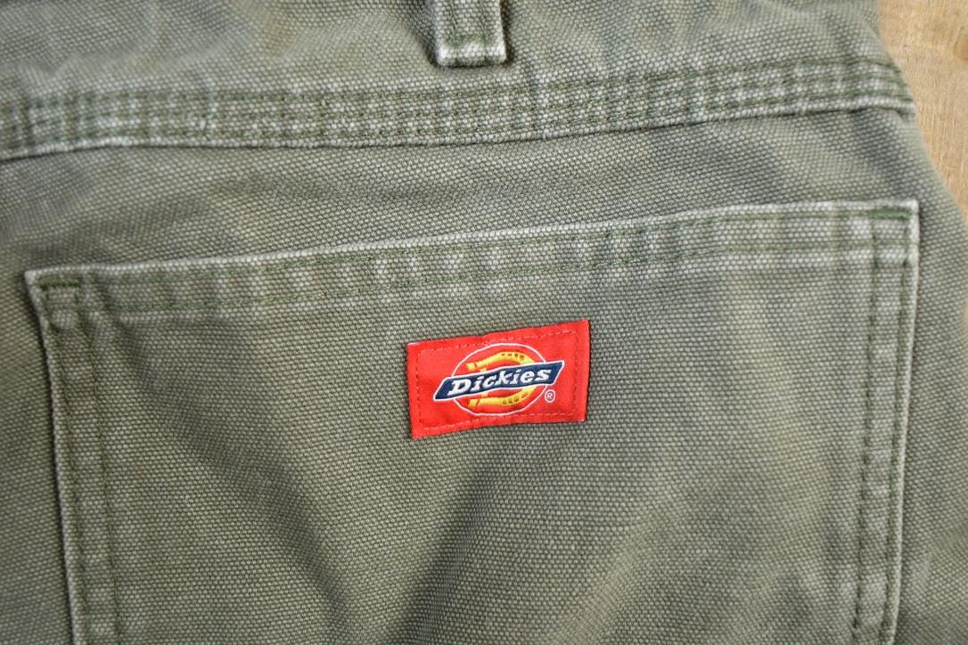 Vintage 1990s Dickies Olive Denim Work Jeans Size 36 x 32