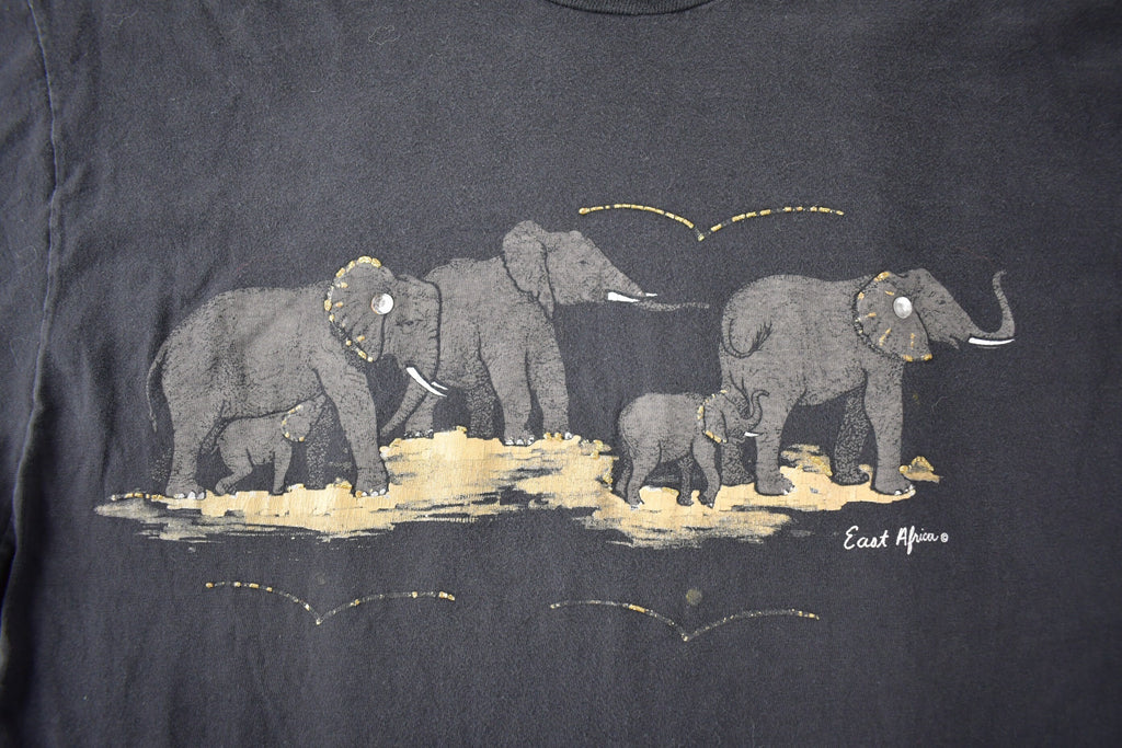 Vintage 1990s East African Elephant Single Stitch Graphic T-Shirt Made In USA