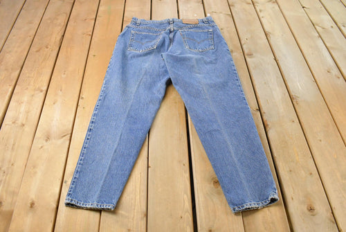 Vintage 1990s Levi's 551 Relaxed Tapered Fit Denim Jeans Women's 33 x 30 / Distressed Jeans / Made in USA