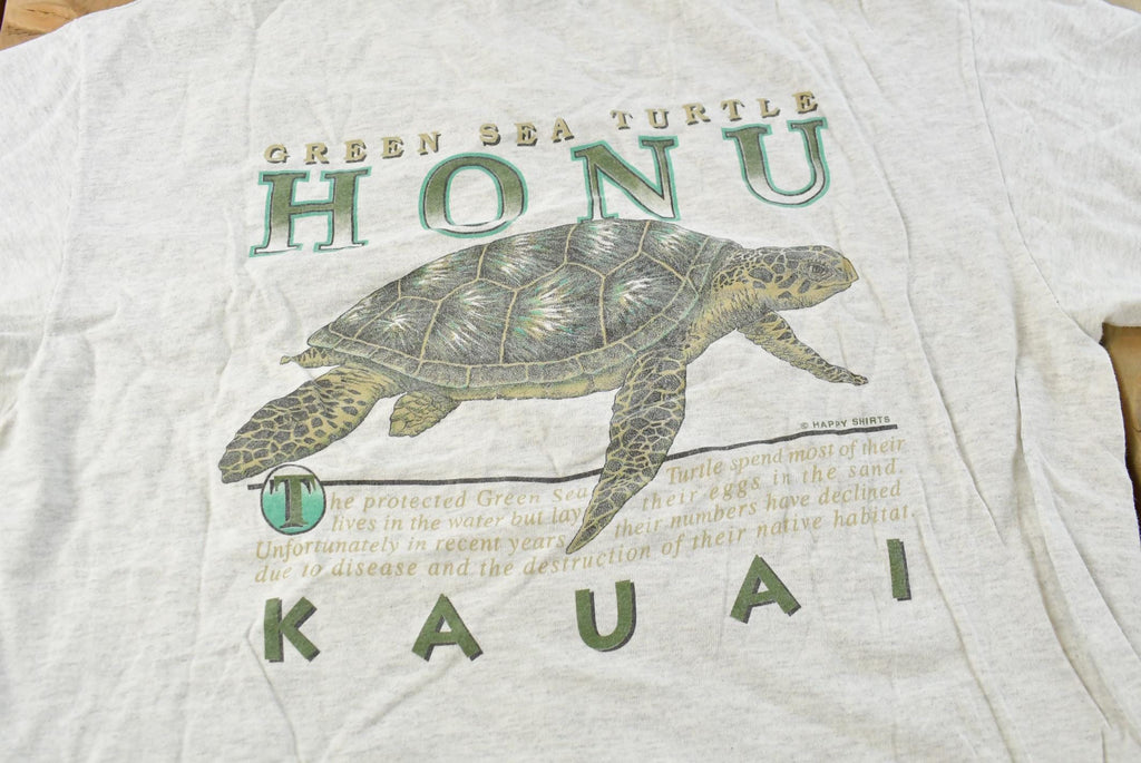Vintage 1990s Honu Kauai Hawaii Sea Turtle Graphic T-Shirt Mens L  Travel  Streetwear  Single Stitch  Animal  90s Graphic Tee  Nature