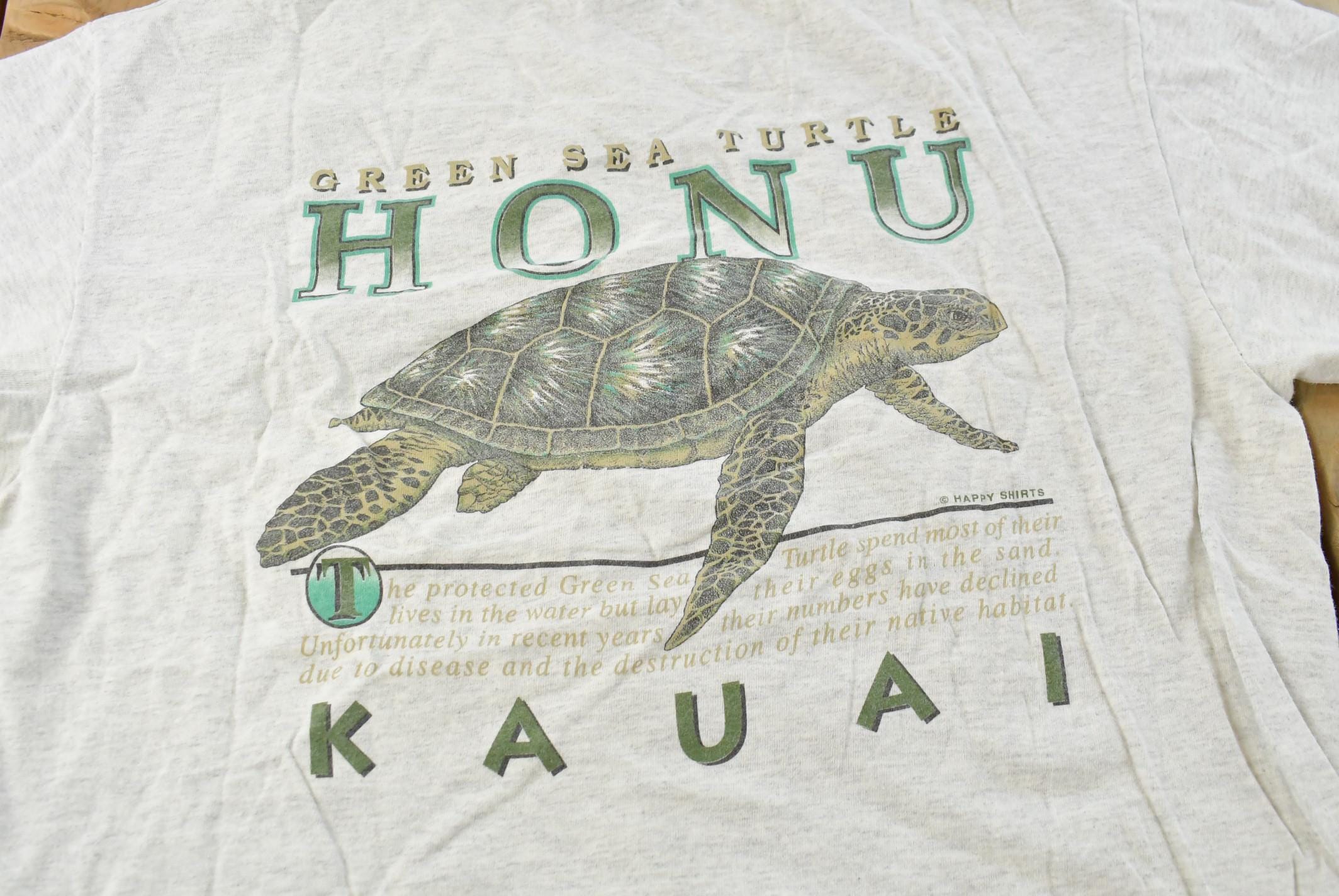 Vintage 1990s Honu Kauai Hawaii Sea Turtle Graphic T-Shirt Mens L  Travel  Streetwear  Single Stitch  Animal  90s Graphic Tee  Nature