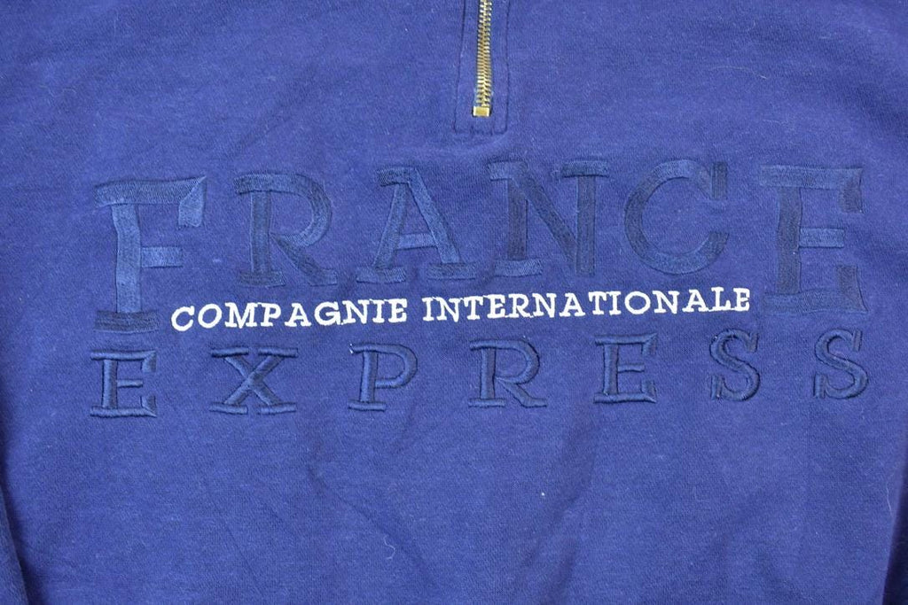 Vintage 1990s Express France Sport Quarter Zip Mock Neck Sweatshirt