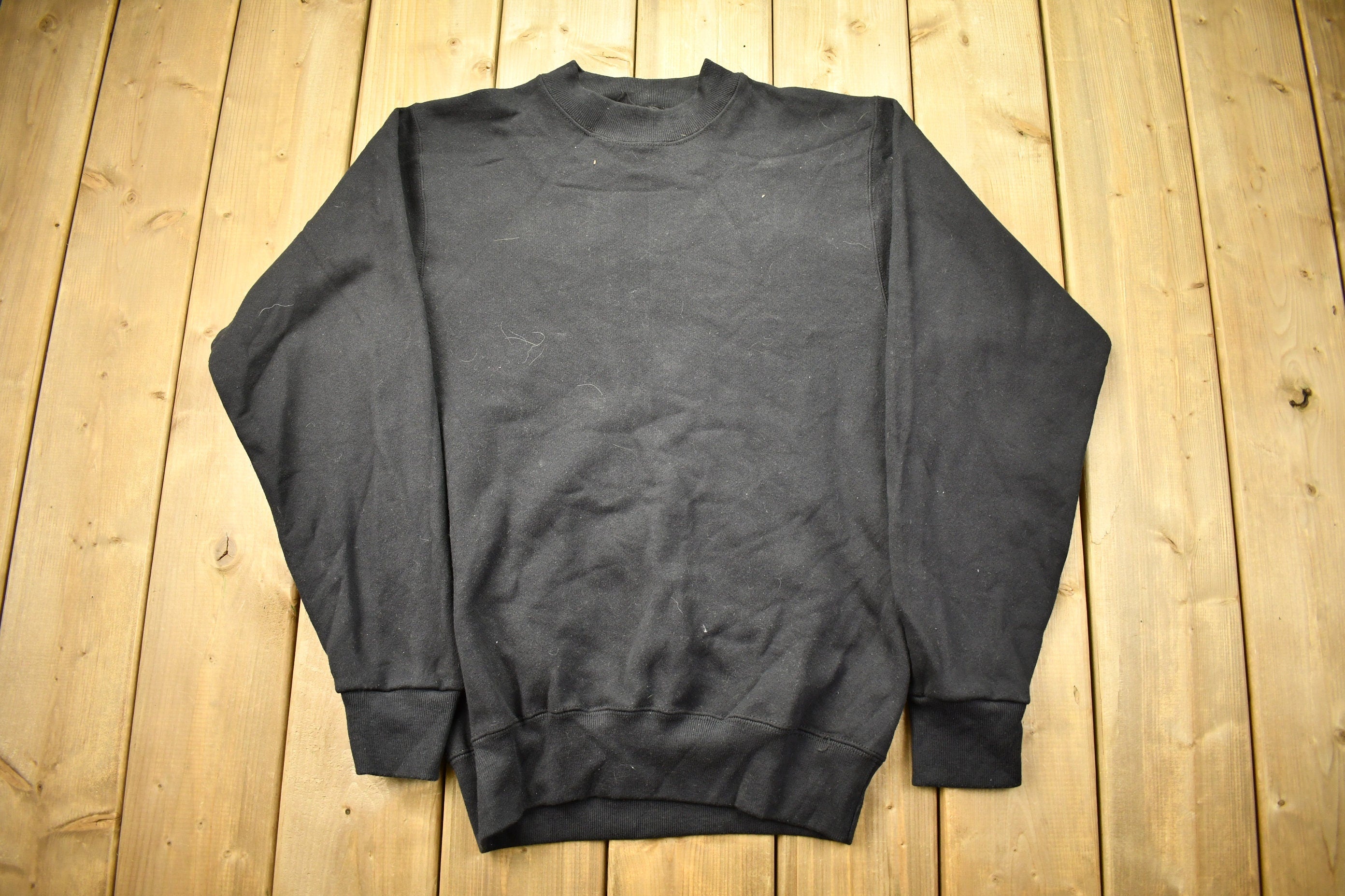 Vintage 1990s Soffee Sweats Black Blank Crewneck Sweatshirt