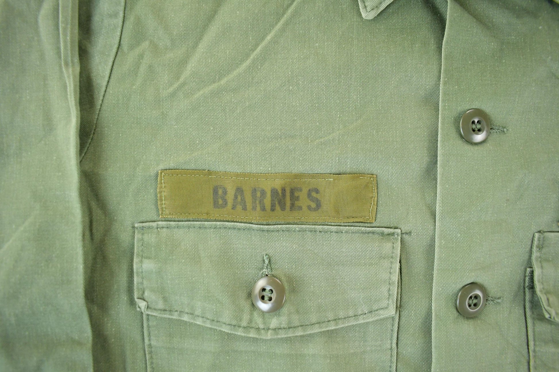 Vintage 1970s 1980s Army OG-107 Military Sateen Shirt Men's Large  Field Combat Shirt  Militaria