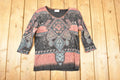 Vintage Y2K Cactus Bay Abstract Print AOP Crewneck Shirt Women's L