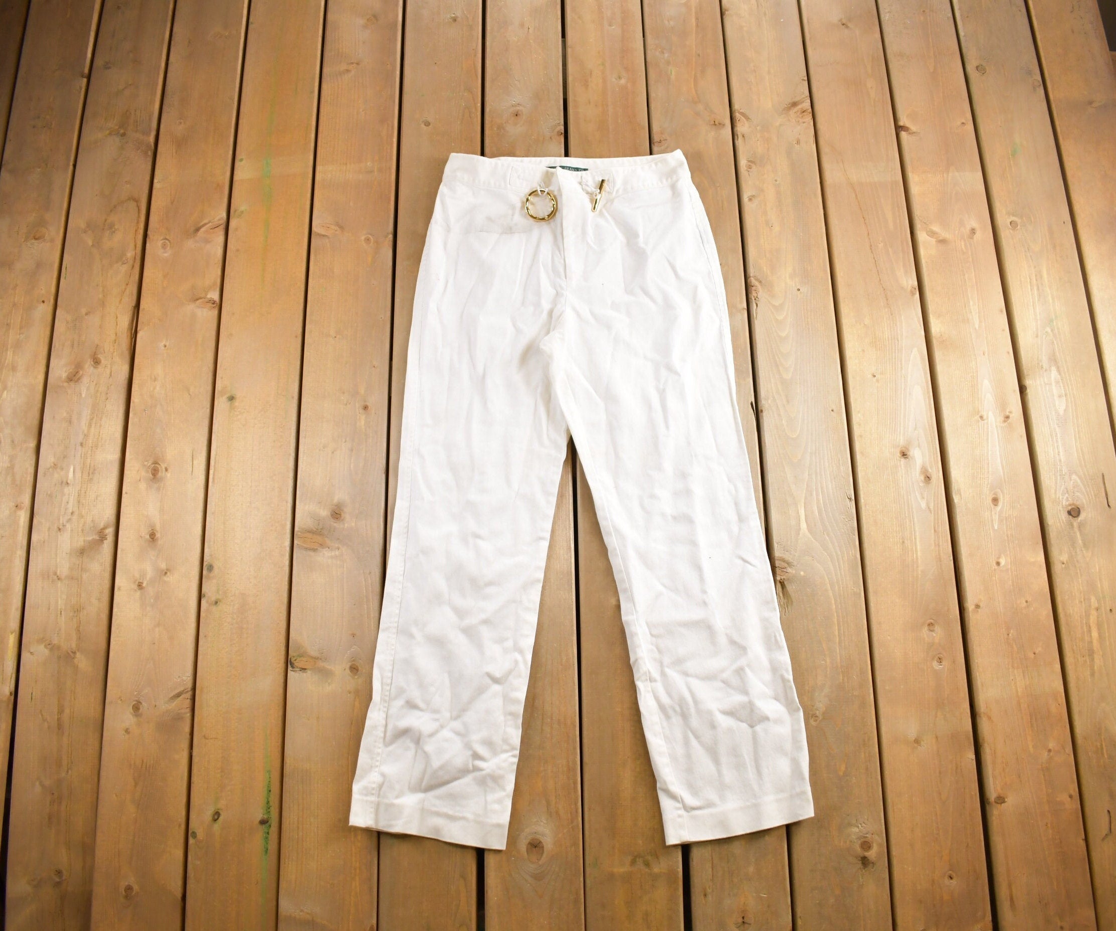 Vintage 1990s Lauren Jeans By Ralph Lauren White Pants Size 30x30