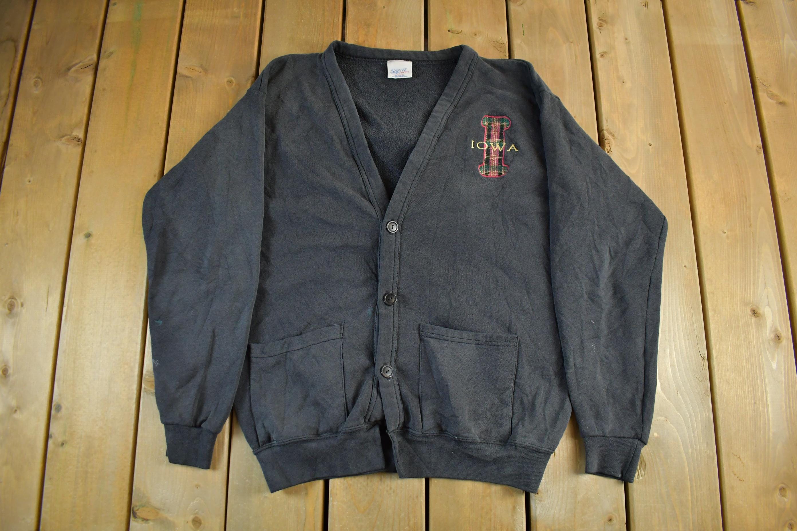 Vintage 1990s Iowa Cardigan Sweatshirt Adult Large