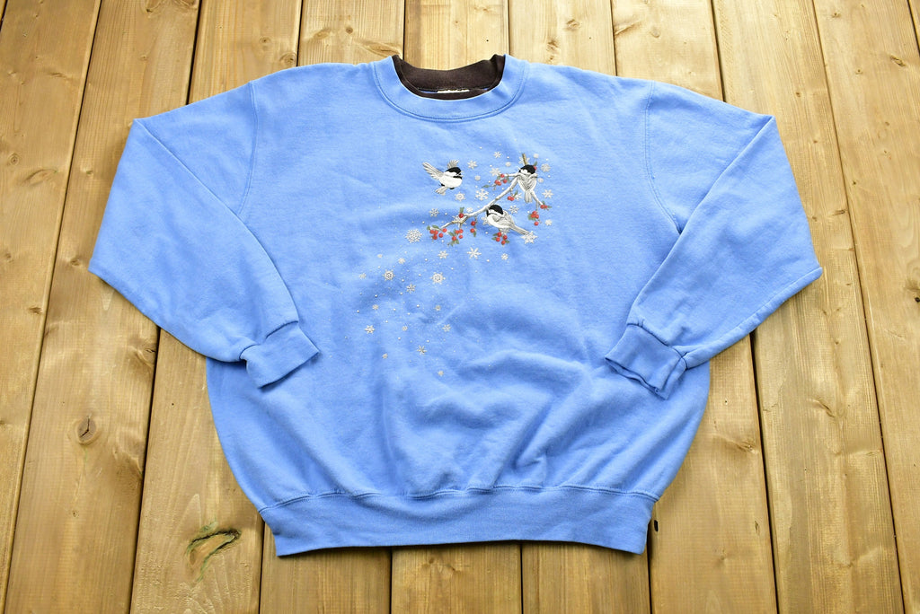 Vintage 90's Cute Bird Embroidered Crewneck /