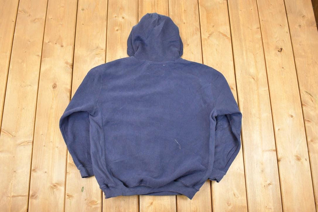 Vintage 1990s USA Steve And Barry's Embroidered Hoodie Sweatshirt Youth L