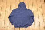 Vintage 1990s USA Steve And Barry's Embroidered Hoodie Sweatshirt Youth L