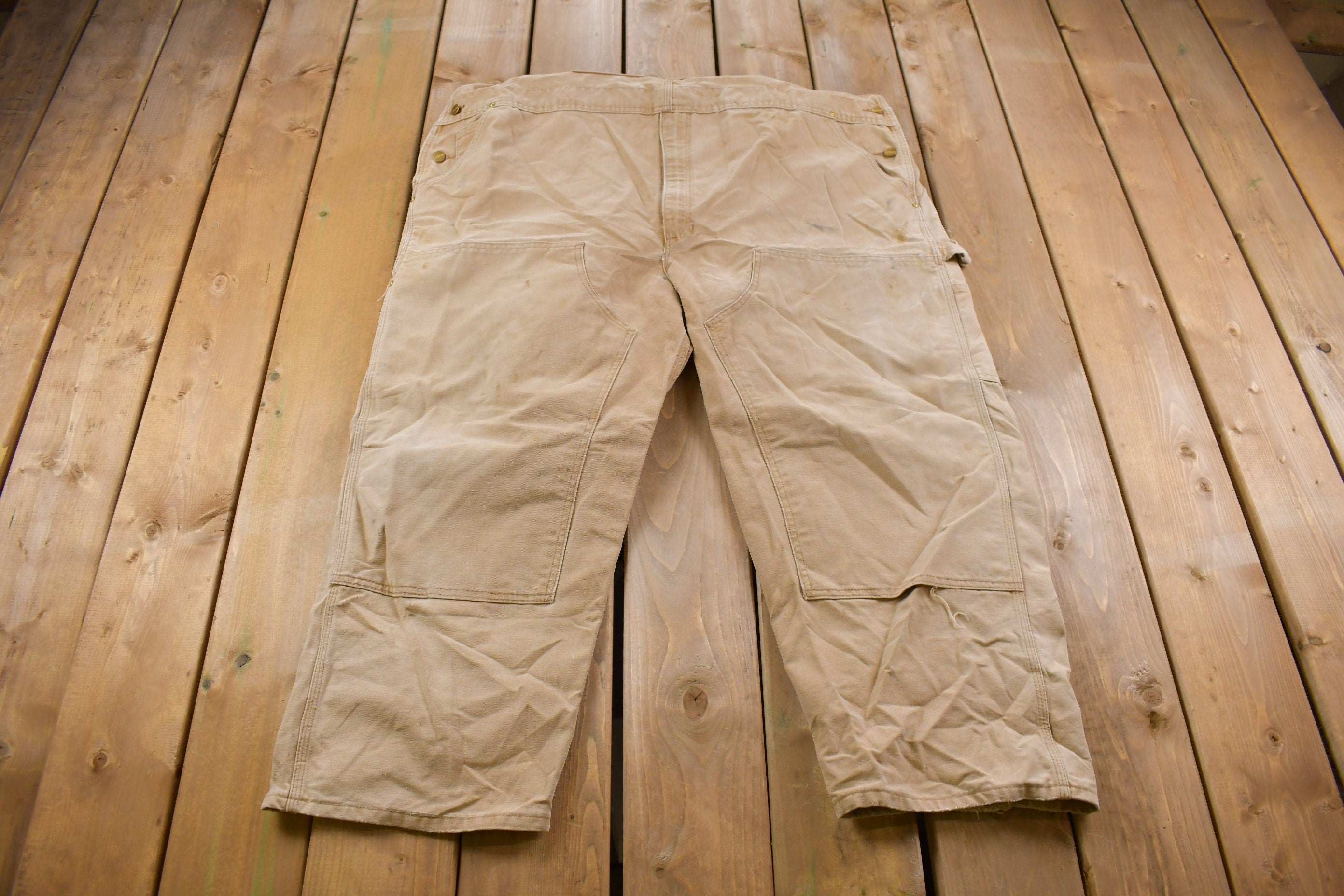 Vintage 1990s Carhartt Denim Jean Overalls Size 45 x 28