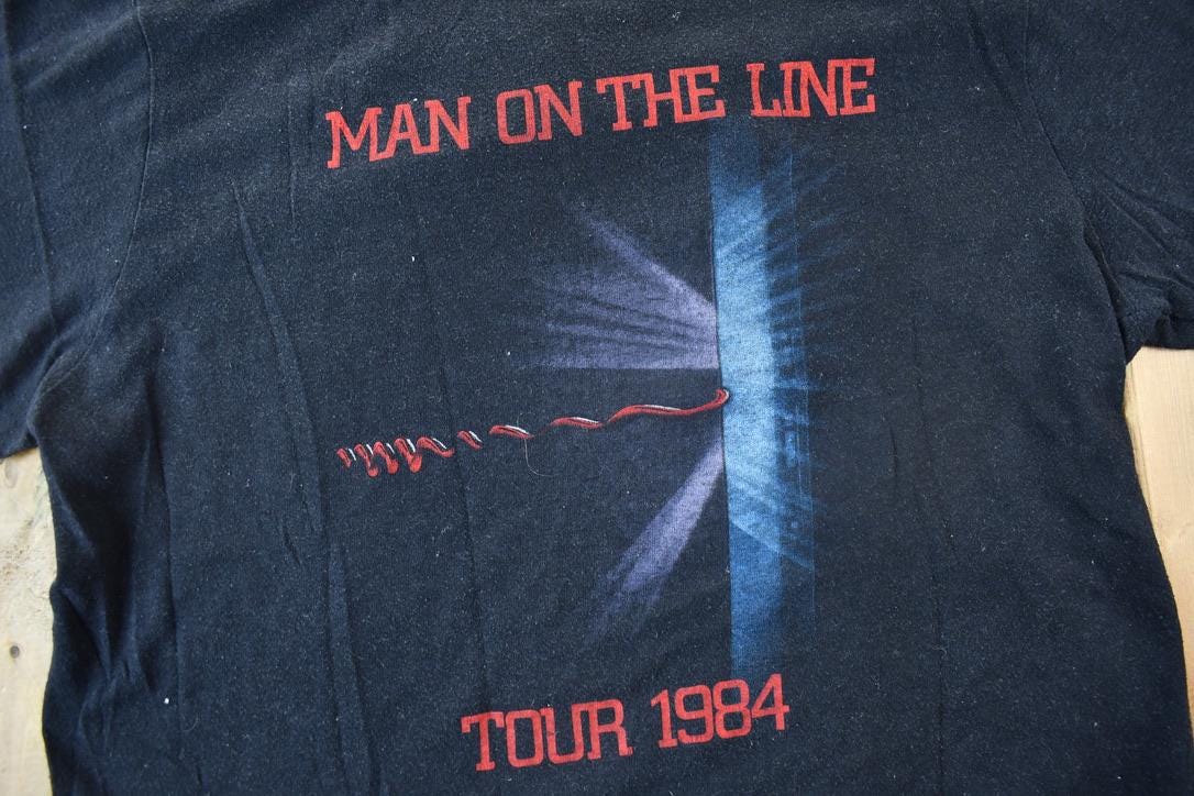 Vintage 1984 Chris De Burgh Man On The Line Tour Band Tee
