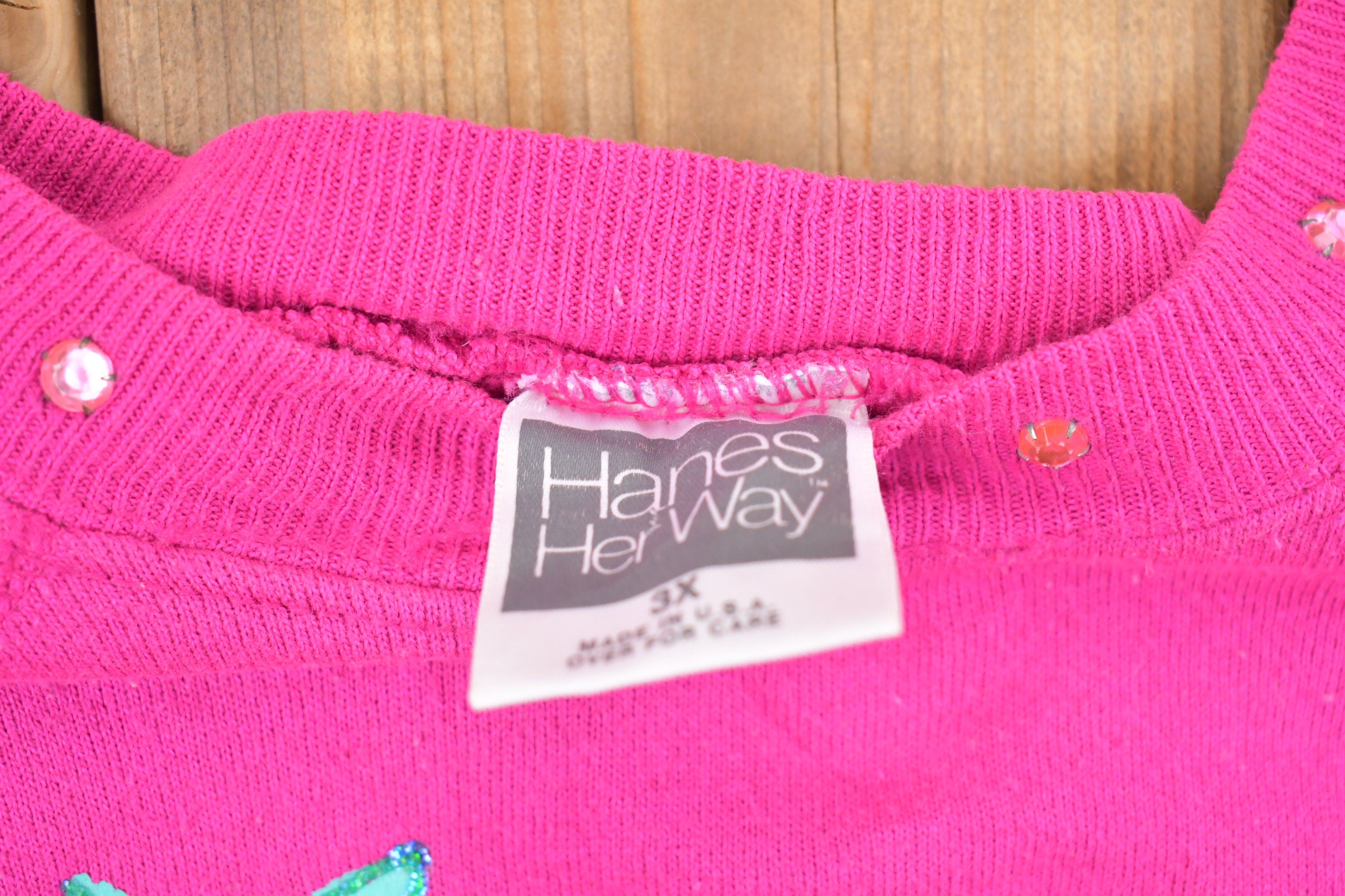 Vintage 1990s Hanes Her Way Floral Graphic Crewneck Sweatshirt