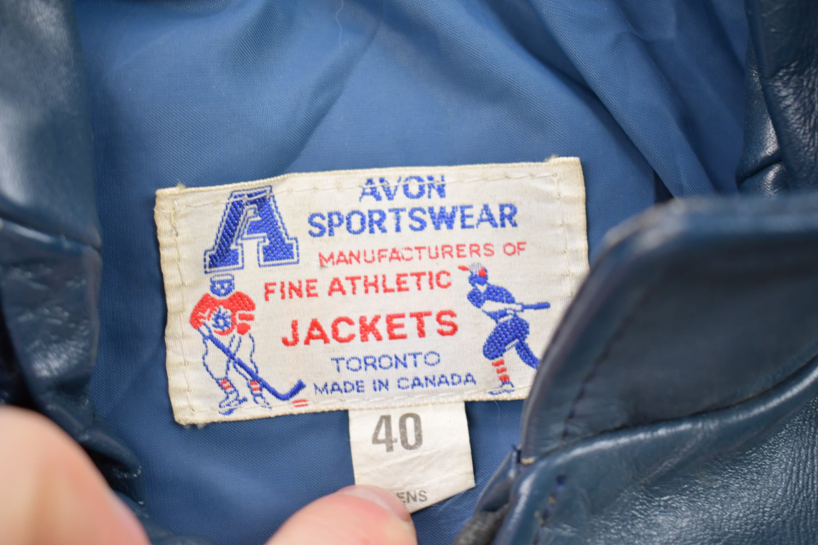 Vintage 1980s Avon Sportswear Leather Varsity Jacket