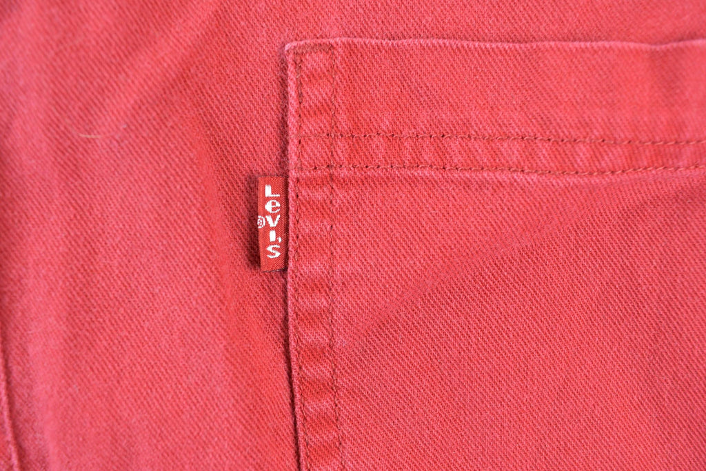 Vintage 1990s Levis Red Denum Button Up Shirt