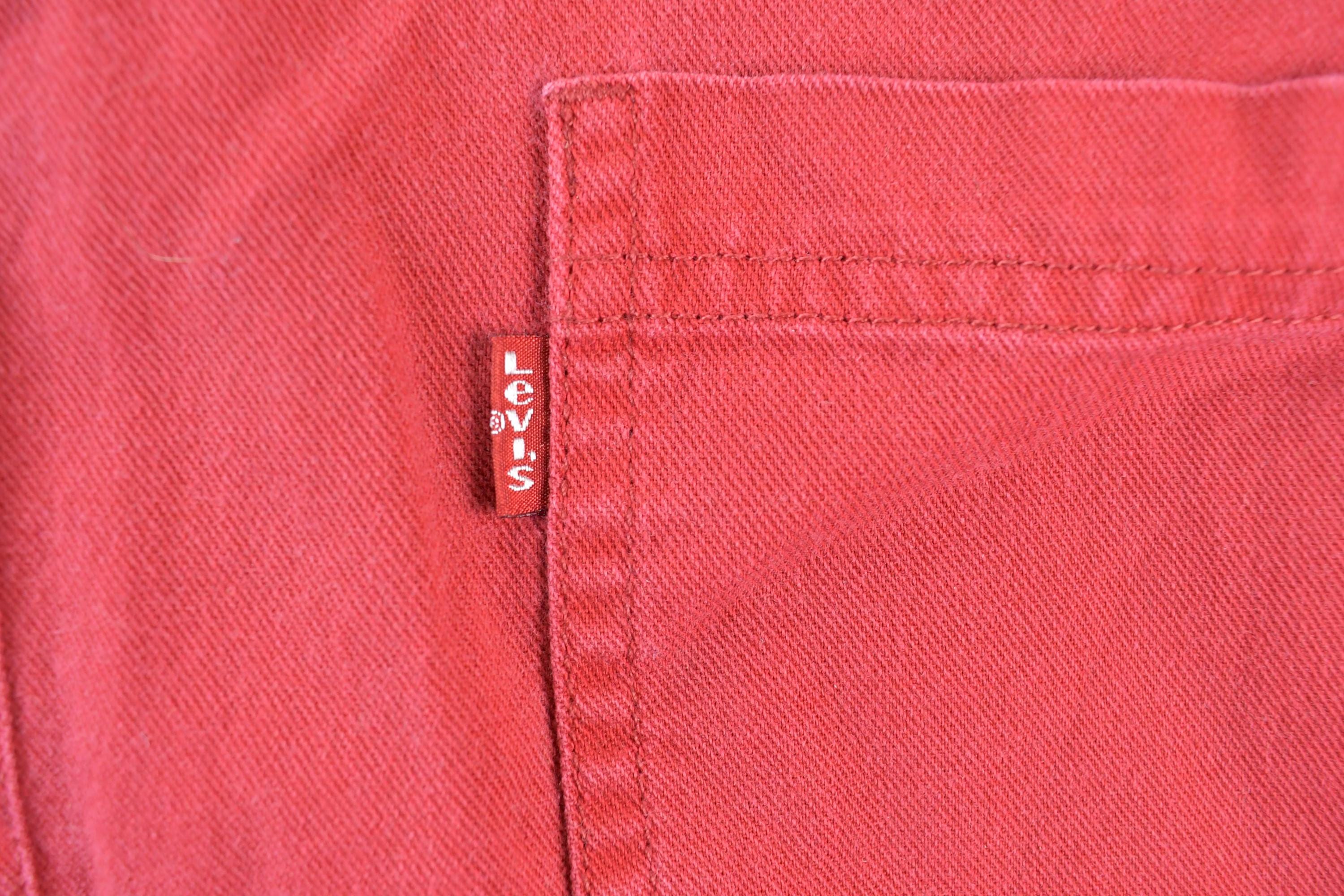 Vintage 1990s Levis Red Denum Button Up Shirt