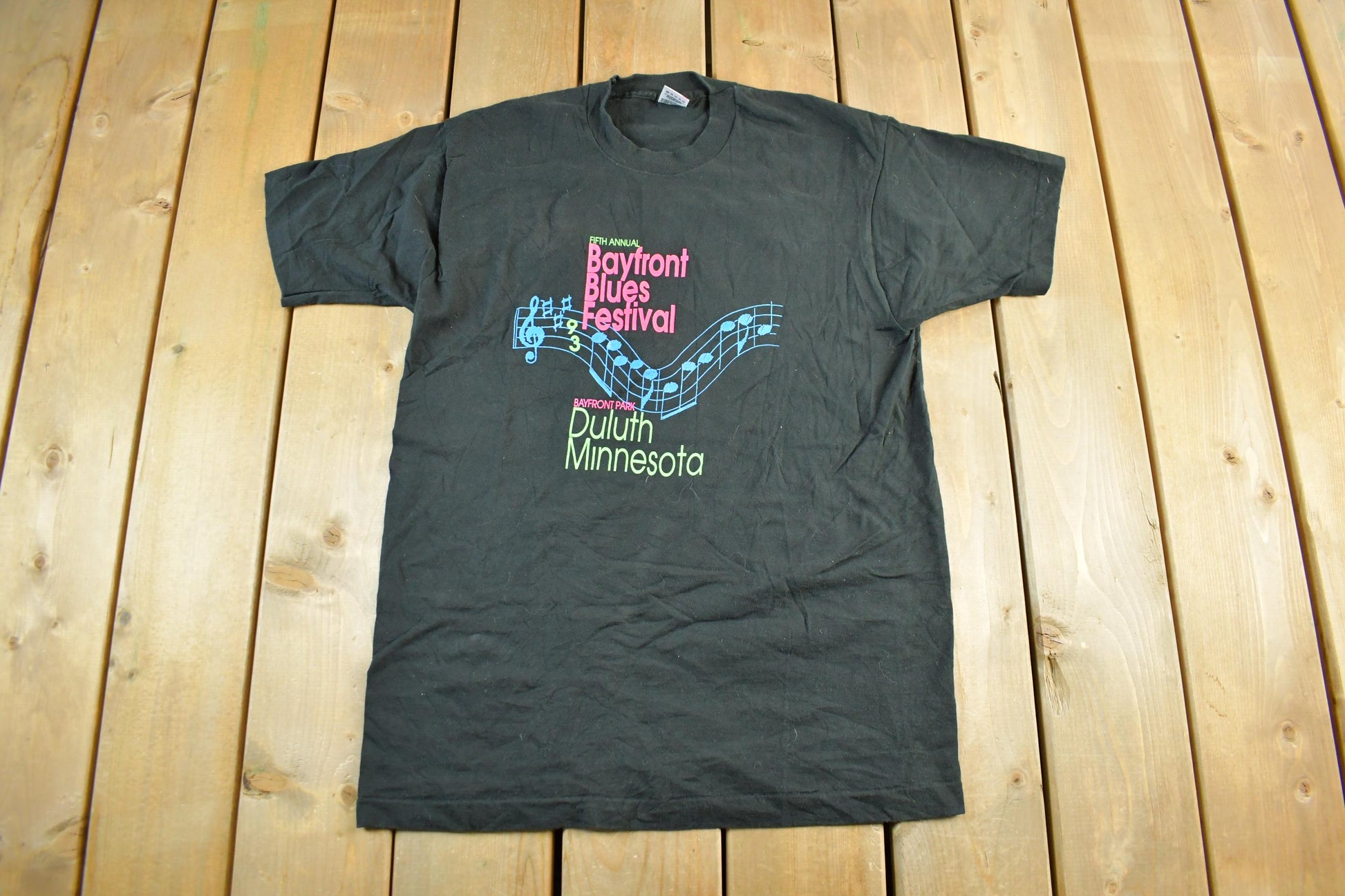 Vintage 1990s Bayfront Blues Festival T-Shirt Men's Large / Duluth Minnesota / Streetwear / Band Tee / Made In USA