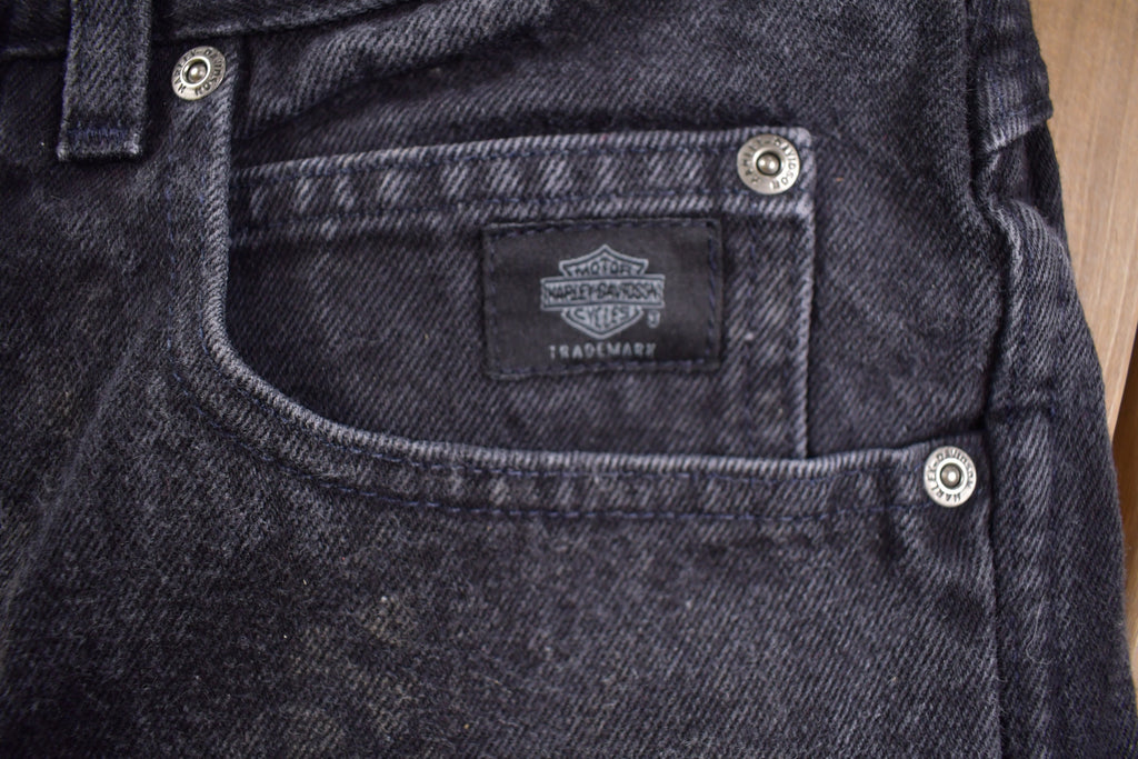 Vintage 1990's Harley Davidson Black Stonewash Jeans 32 x 34
