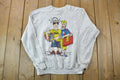 Vintage 1990s Frank Lin Cartoon Books Theme Crewneck Sweatshirt