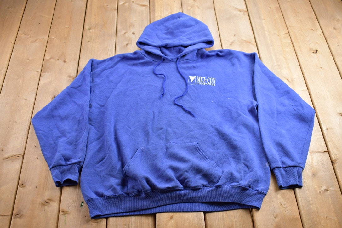 Vintage 1990s Lee Met Con Companies Graphic Heavyweight Hoodie