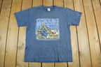 Vintage 1990s Boat Potato Fishing Graphic Fisherman T-Shirt Men's Large