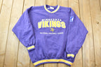 Vintage 1990s Minnesota Vikings NFL Lee Sport Heavy Cotton Crewneck Sweatshirt / Made In USA / Football / Embroidered Sportswear / Americana