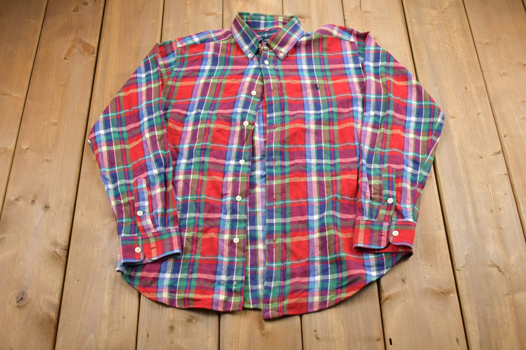 Vintage 1990s Kids Ralph Lauren Plaid Button Up Shirt