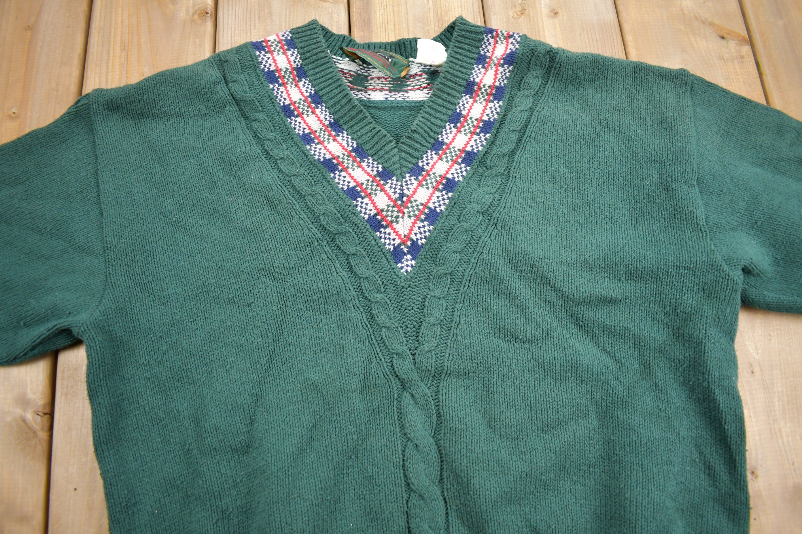Vintage 1990s Northern Reflections Knit V-Neck Sweater