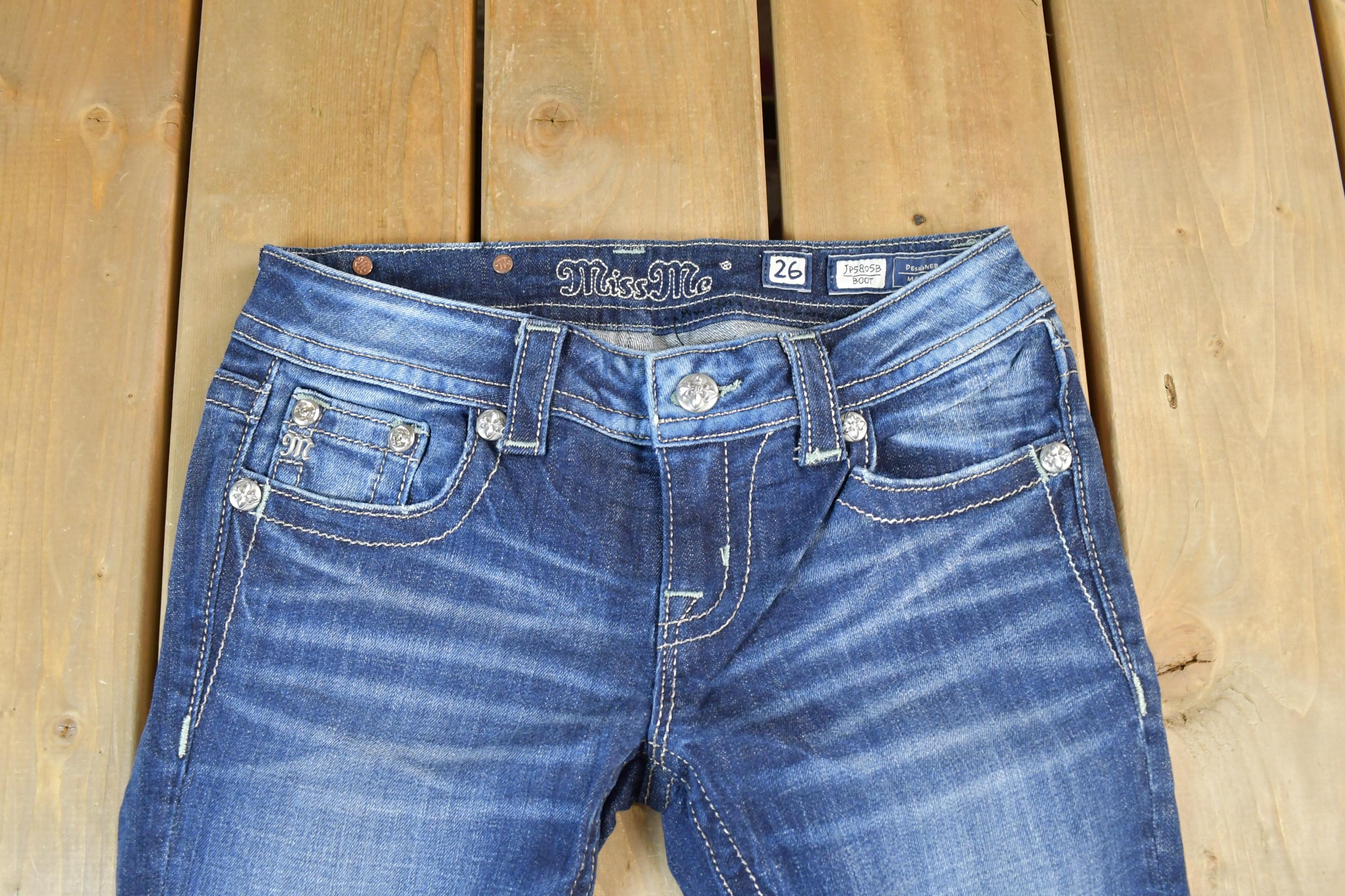 Vintage Y2K Miss Me Bedazzled Low Rise Jeans Size 26x31