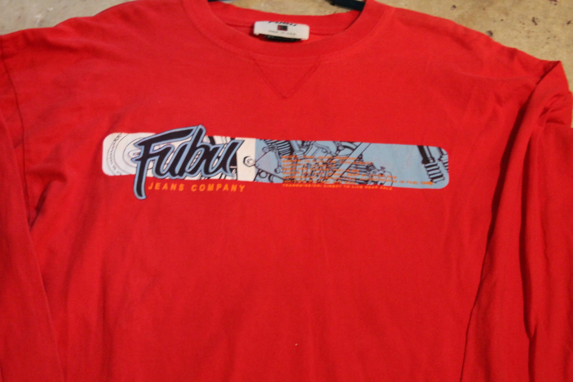 Vintage 1990s FUBU Jeans Company Long Sleeve T-Shirt / Hip Hop Apparel / 90s / Y2K / Made In USA