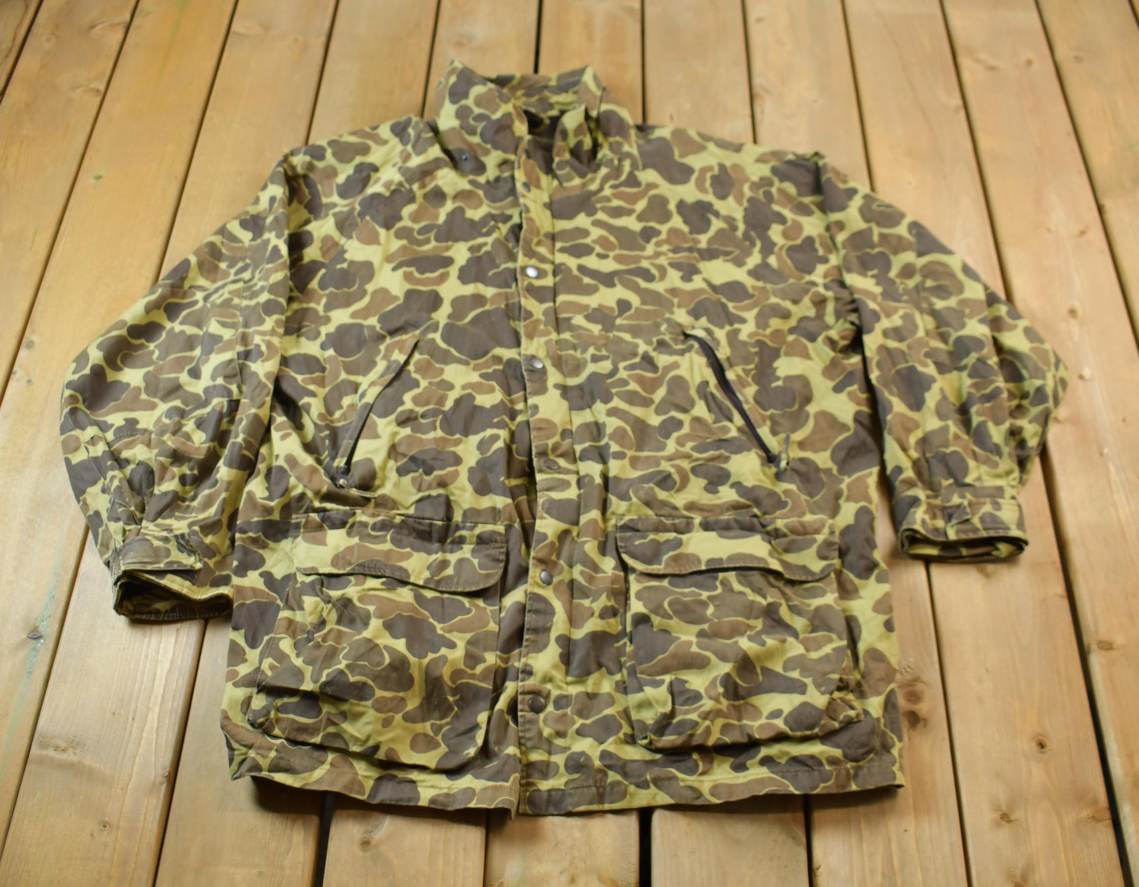 Vintage 1980s Avid Duck Camo Hunting Jacket