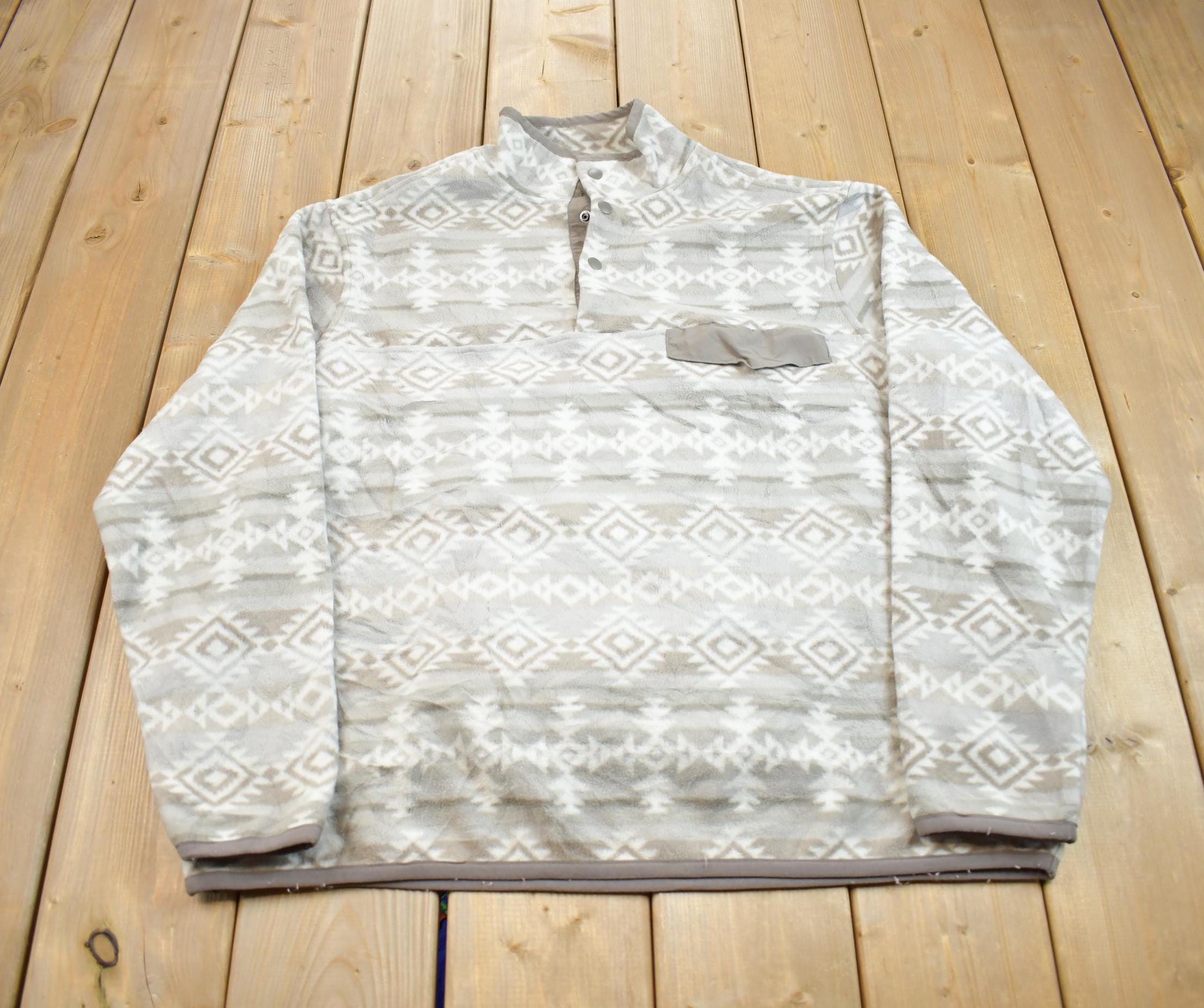 Vintage 1990s Southern Grit Abstract Pattern Fleece Sweater