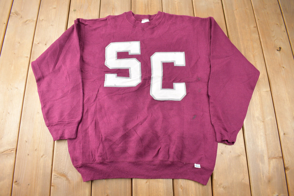 Vintage 1990s SC Embroidered Discus Athletic Crewneck Sweatshirt Made In USA Size L