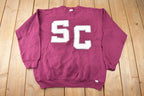 Vintage 1990s SC Embroidered Discus Athletic Crewneck Sweatshirt Made In USA Size L