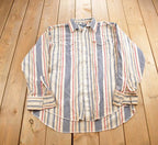 Vintage 1980s Wrangler Cowboy Cut Striped Button Up Shirt
