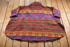 Vintage 1990s AZTEC Pattern Fleece Poncho Jacket
