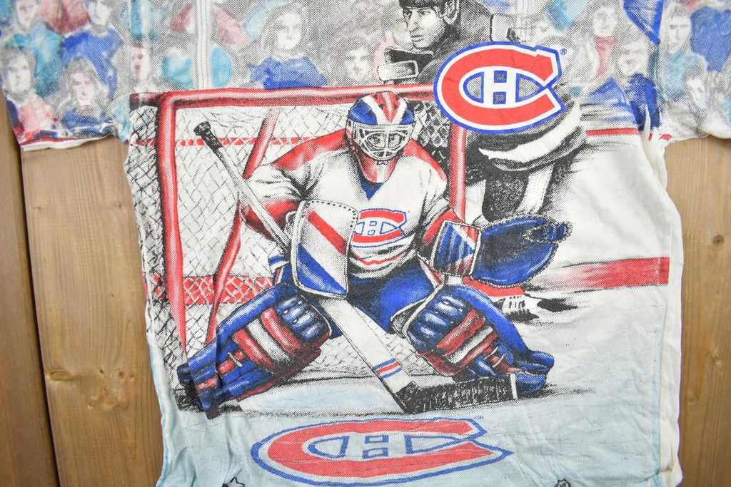 Vintage 1994 Montreal Canadiens NHL All Over Print Graphic T-Shirt