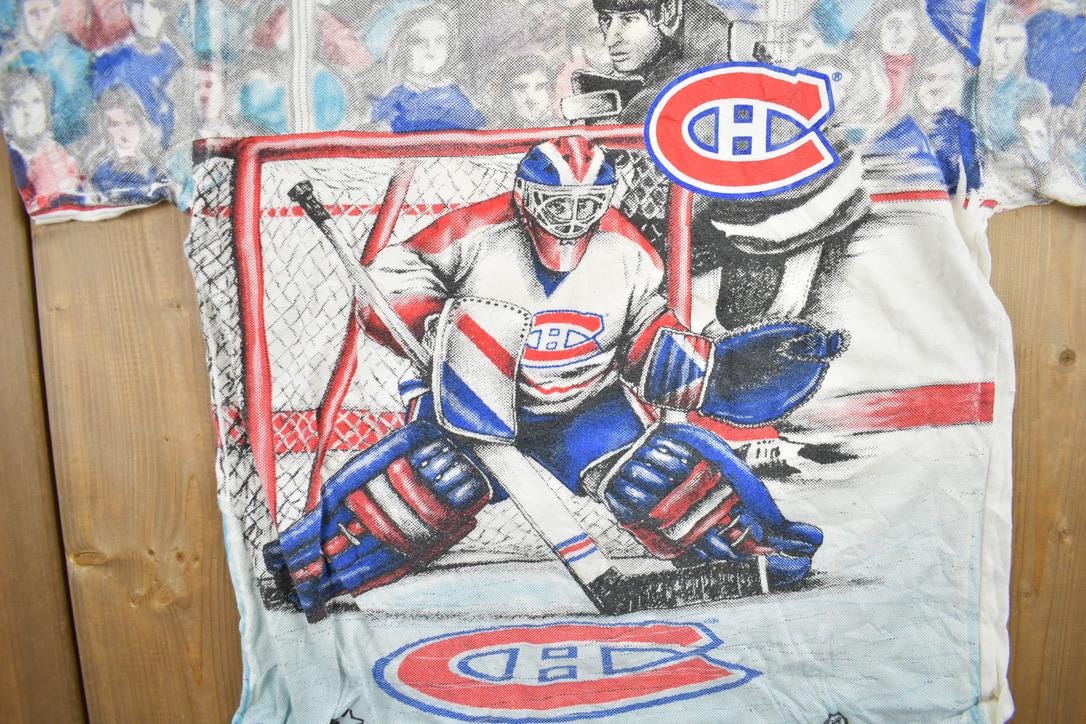 Vintage 1994 Montreal Canadiens NHL All Over Print Graphic T-Shirt