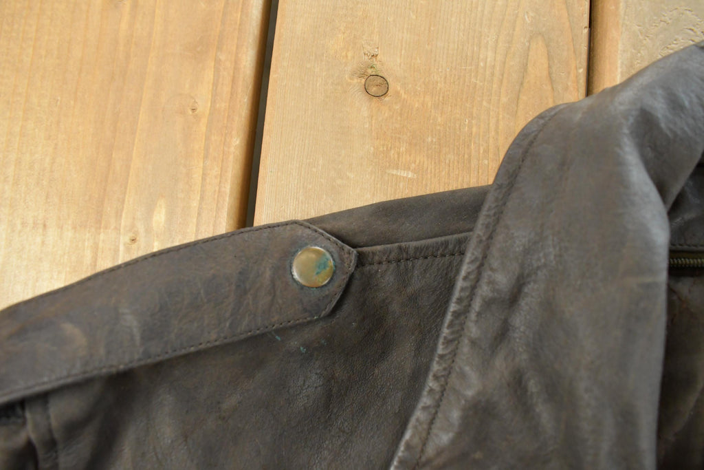 Vintage 1990s Giglio Leather Bomber Flight Jacket Men's XL