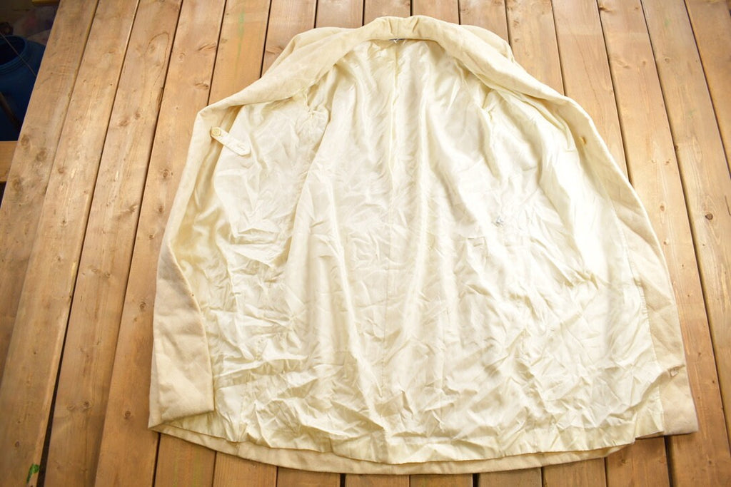 Vintage 1990s J. G. Hook White Wool Overcoat