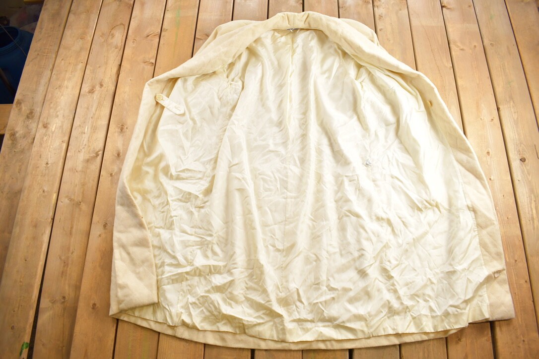 Vintage 1990s J. G. Hook White Wool Overcoat